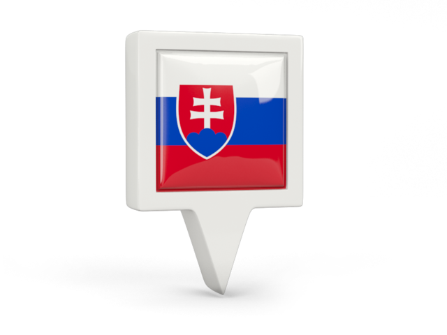 Квадратный флажок. Скачать флаг. Словакия