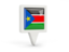 South Sudan. Square pin icon. Download icon.