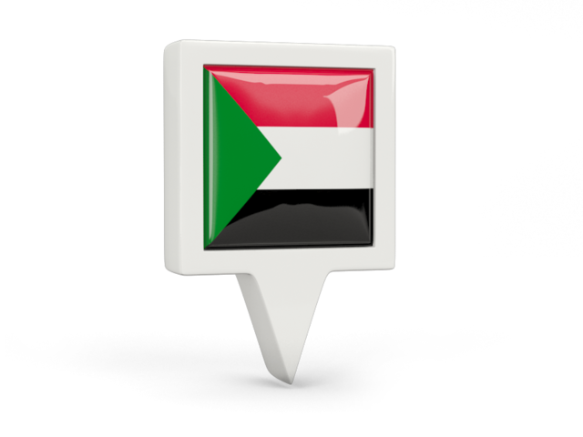 Квадратный флажок. Скачать флаг. Судан