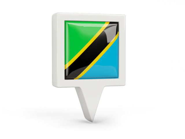 Square pin icon. Download flag icon of Tanzania at PNG format