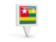 Togo. Square pin icon. Download icon.