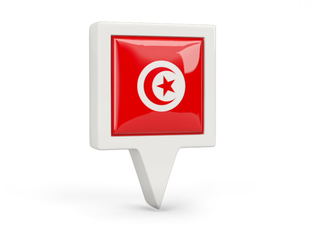 Квадратный флажок. Скачать флаг. Тунис