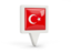 Turkey. Square pin icon. Download icon.