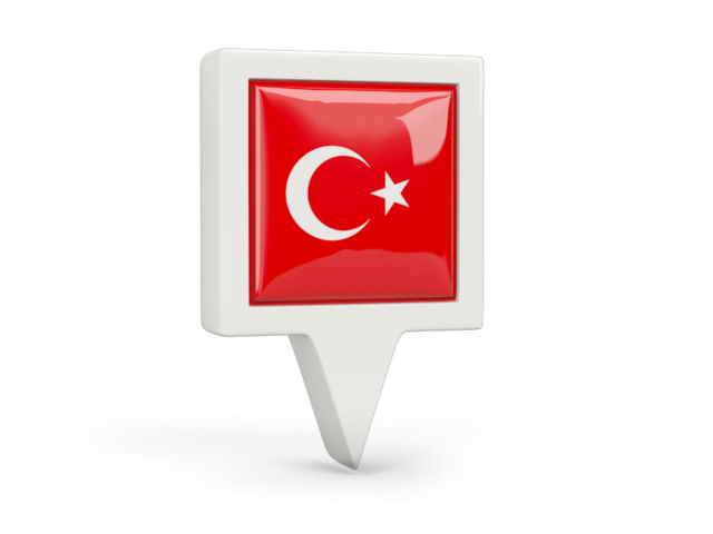 Квадратный флажок. Скачать флаг. Турция