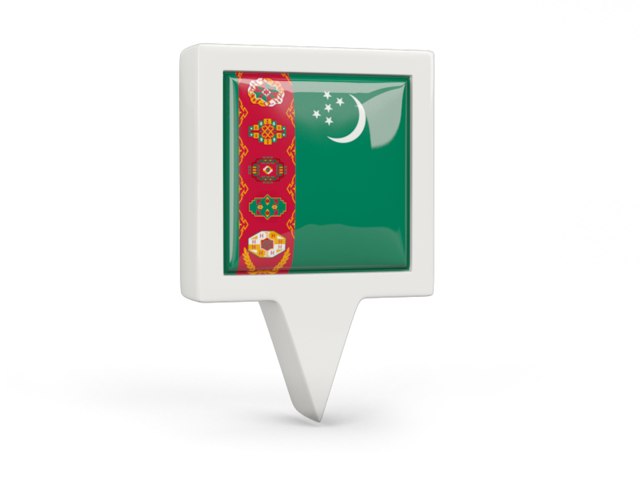 Square pin icon. Download flag icon of Turkmenistan at PNG format
