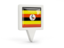 Uganda. Square pin icon. Download icon.