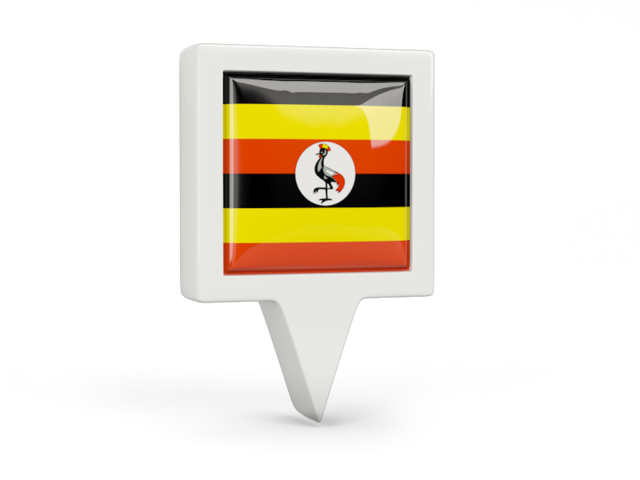 Квадратный флажок. Скачать флаг. Уганда