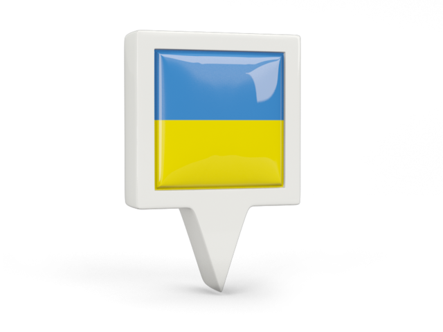 Квадратный флажок. Скачать флаг. Украина