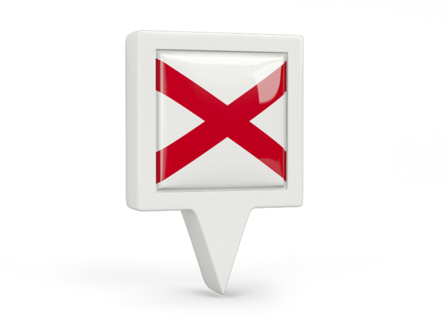 Square pin icon. Download flag icon of Alabama