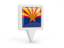 Flag of state of Arizona. Square pin icon. Download icon