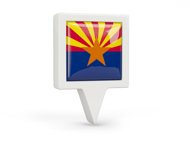 Square pin icon. Download flag icon of Arizona
