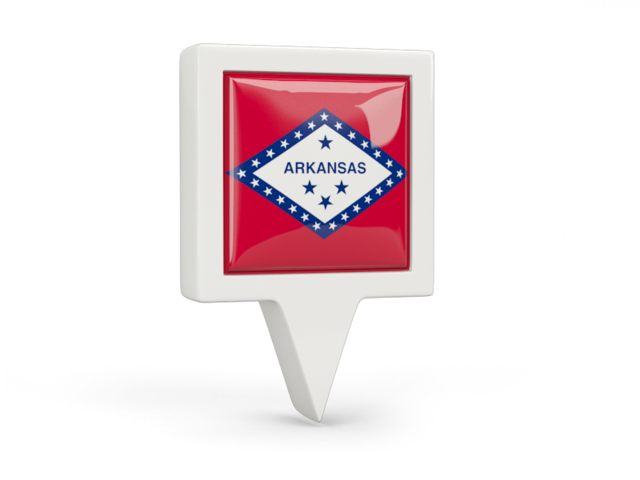 Square pin icon. Download flag icon of Arkansas