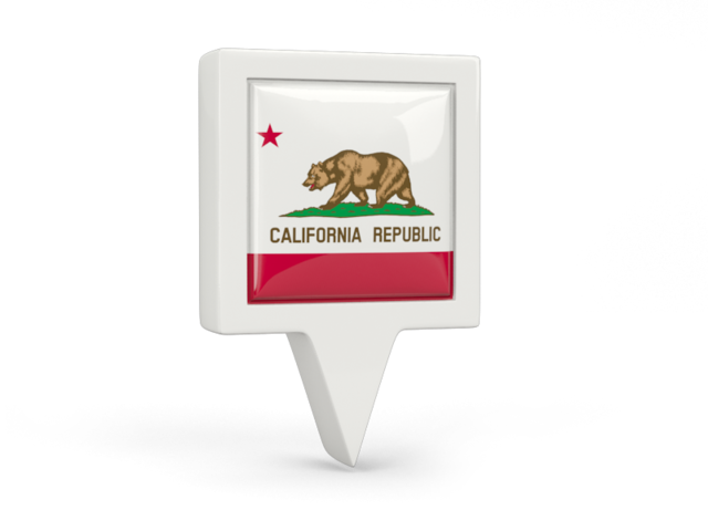 Square pin icon. Download flag icon of California