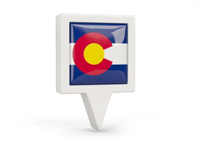 Square pin icon. Download flag icon of Colorado