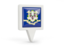 Flag of state of Connecticut. Square pin icon. Download icon