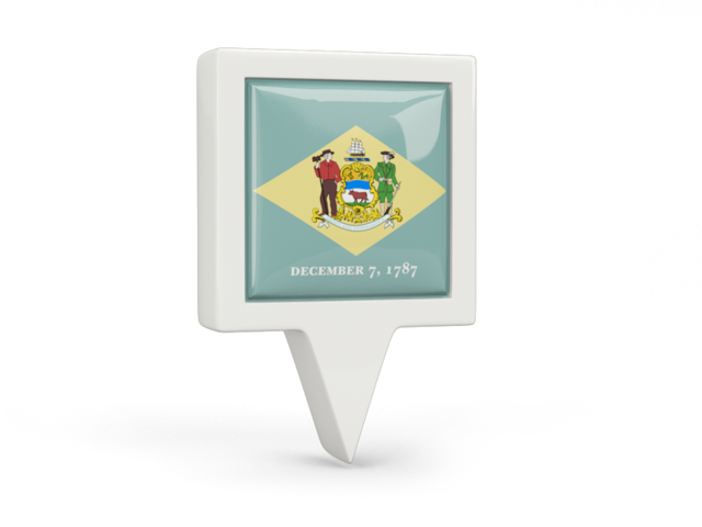 Square pin icon. Download flag icon of Delaware