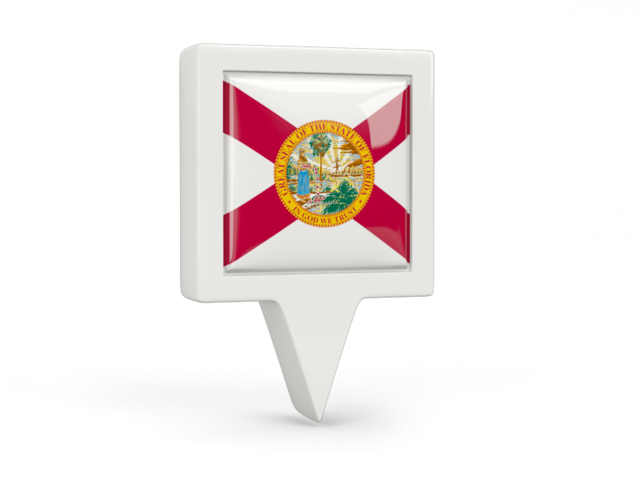 Square pin icon. Download flag icon of Florida