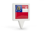 Flag of state of Georgia. Square pin icon. Download icon