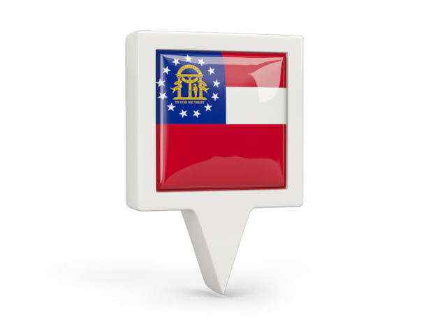 Square pin icon. Download flag icon of Georgia