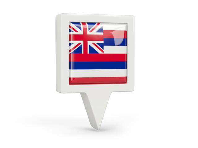 Square pin icon. Download flag icon of Hawaii