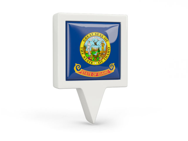 Square pin icon. Download flag icon of Idaho