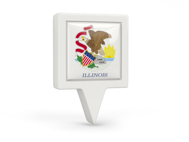 Square pin icon. Download flag icon of Illinois