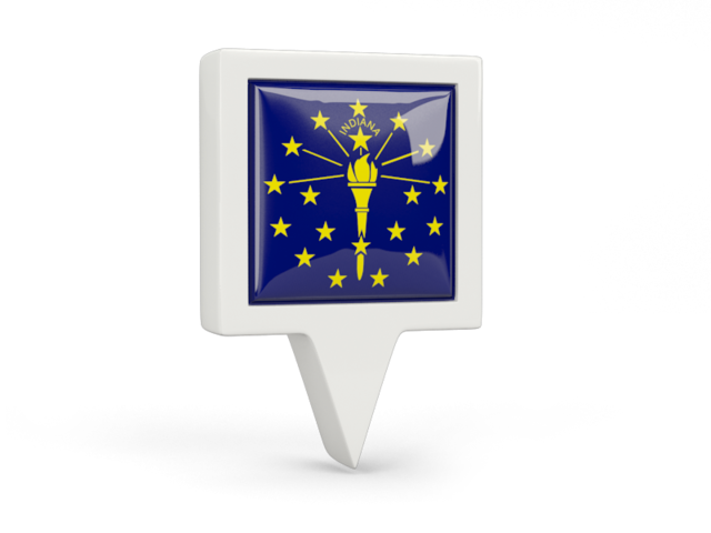 Square pin icon. Download flag icon of Indiana