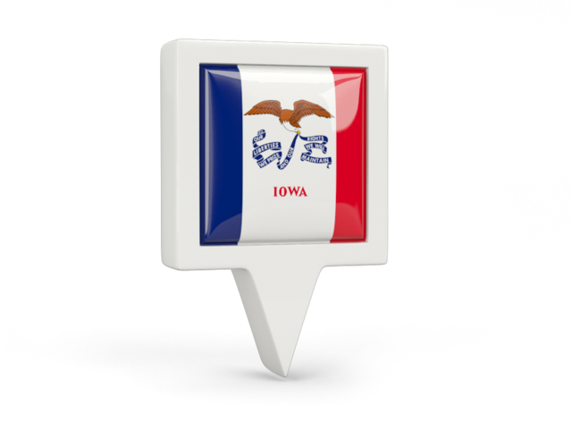 Square pin icon. Download flag icon of Iowa
