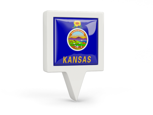 Square pin icon. Download flag icon of Kansas