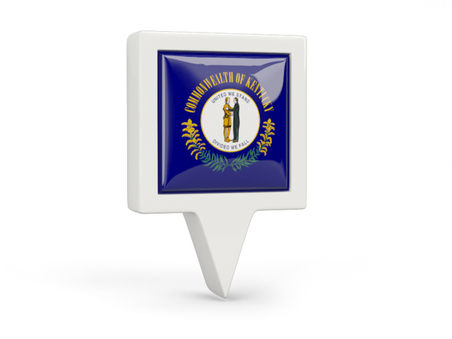 Square pin icon. Download flag icon of Kentucky