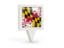 Flag of state of Maryland. Square pin icon. Download icon
