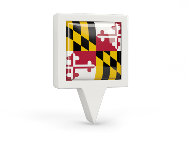 Square pin icon. Download flag icon of Maryland