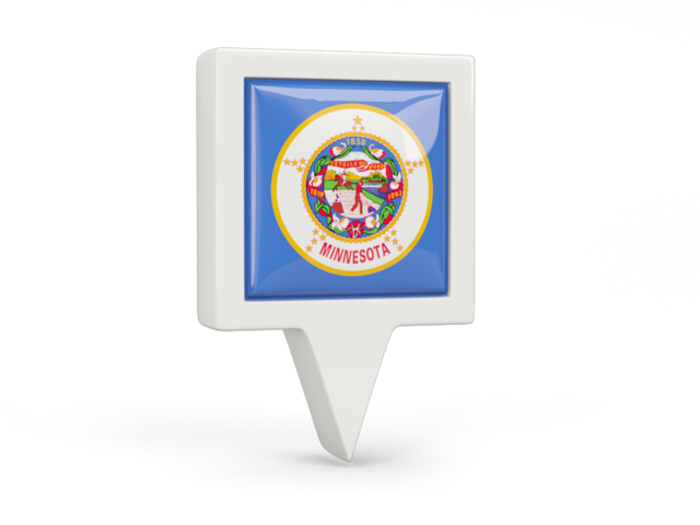 Square pin icon. Download flag icon of Minnesota