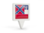 Flag of state of Mississippi. Square pin icon. Download icon