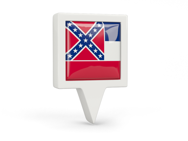 Square pin icon. Download flag icon of Mississippi