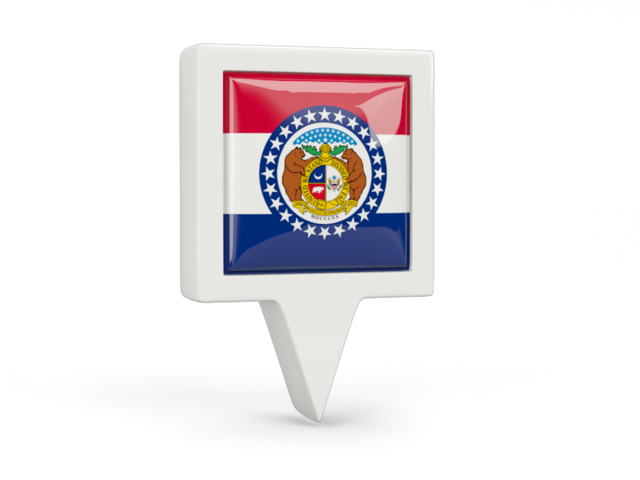 Square pin icon. Download flag icon of Missouri