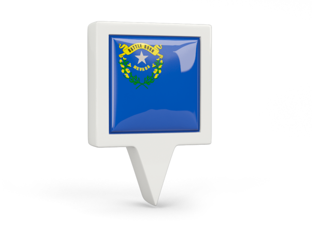 Square pin icon. Download flag icon of Nevada