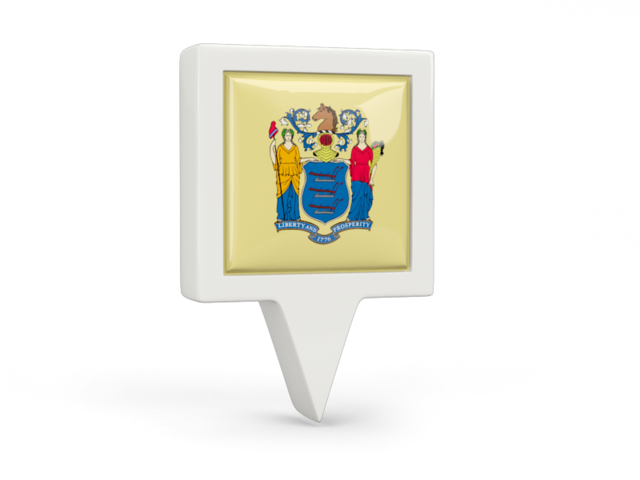 Square pin icon. Download flag icon of New Jersey