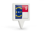 Flag of state of North Carolina. Square pin icon. Download icon