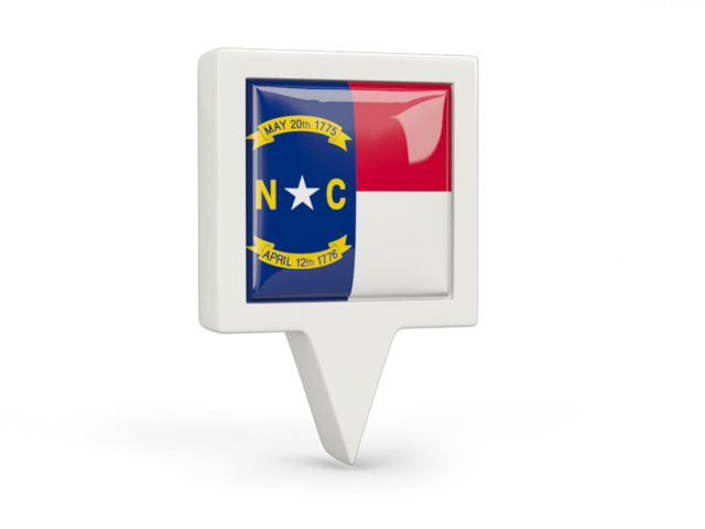 Square pin icon. Download flag icon of North Carolina
