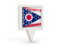 Flag of state of Ohio. Square pin icon. Download icon