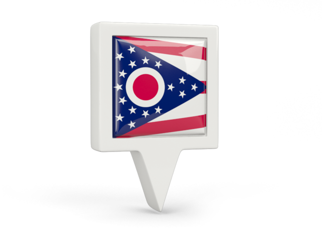Square pin icon. Download flag icon of Ohio
