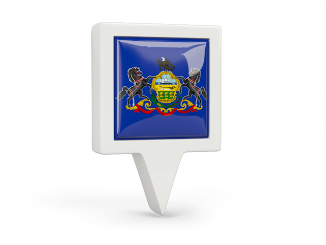 Square pin icon. Download flag icon of Pennsylvania