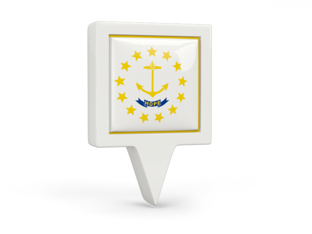 Square pin icon. Download flag icon of Rhode Island