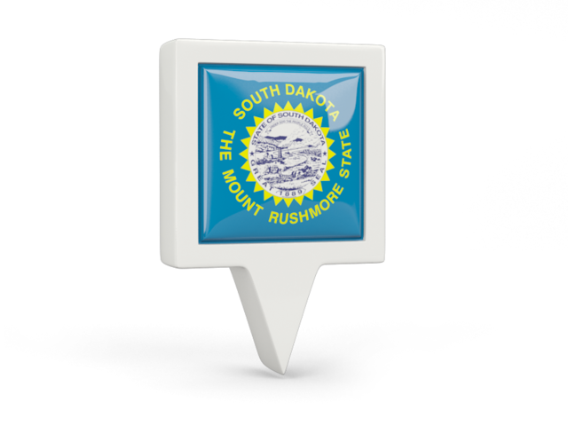 Square pin icon. Download flag icon of South Dakota