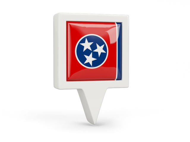 Square pin icon. Download flag icon of Tennessee