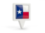 Flag of state of Texas. Square pin icon. Download icon