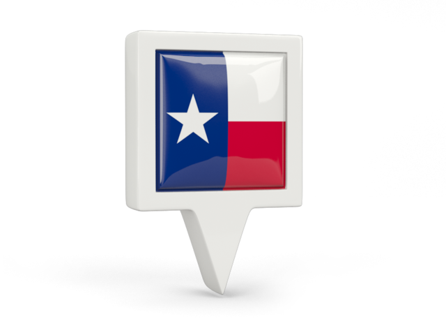 Square pin icon. Download flag icon of Texas