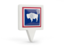 Flag of state of Wyoming. Square pin icon. Download icon