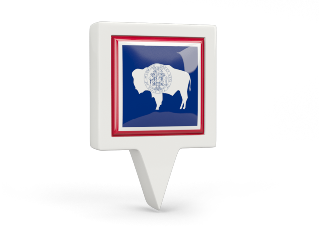 Square pin icon. Download flag icon of Wyoming